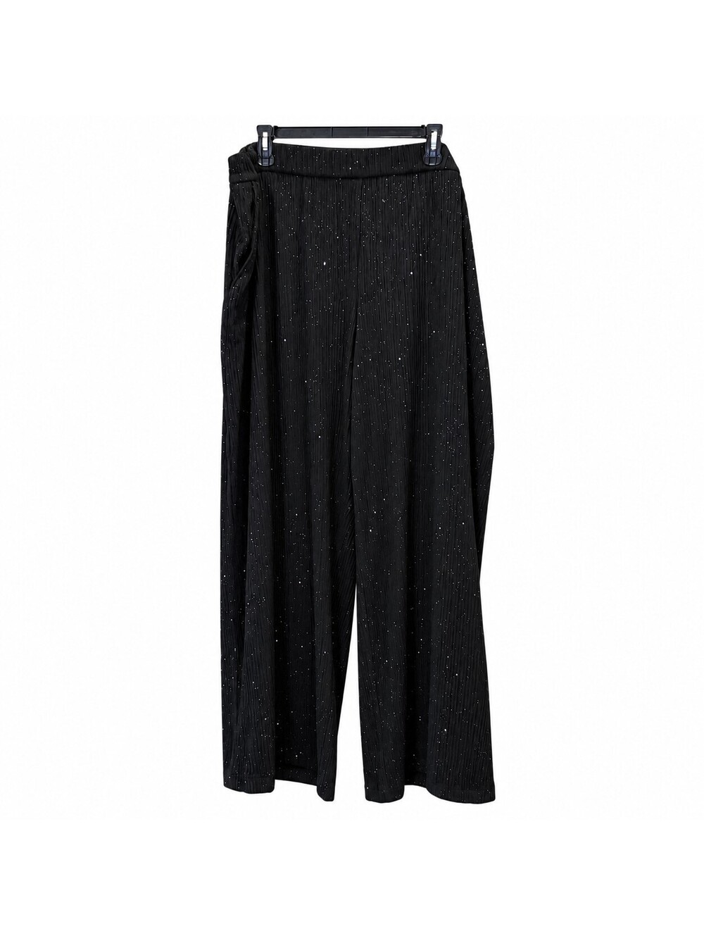 Ava & Viv Women's Plus Size 2X Black Sparkle Wide Leg Pants